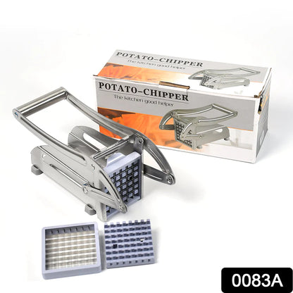 A STAINLESS STEEL FRENCH FRIES POTATO CHIPS STRIP CUTTER MACHINE WITH BLADE