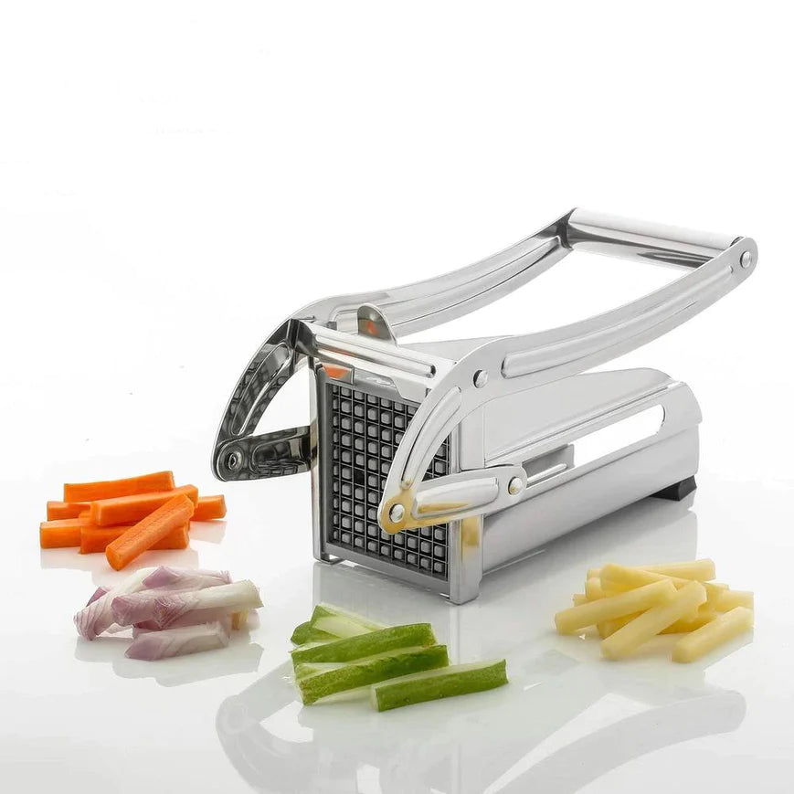 A STAINLESS STEEL FRENCH FRIES POTATO CHIPS STRIP CUTTER MACHINE WITH BLADE