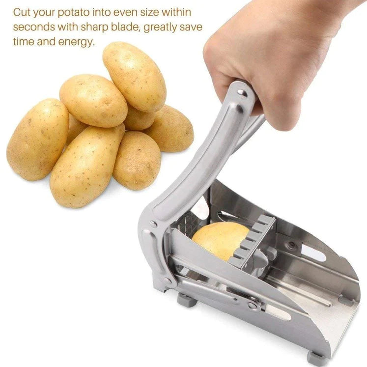 A STAINLESS STEEL FRENCH FRIES POTATO CHIPS STRIP CUTTER MACHINE WITH BLADE