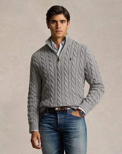 Classic Cotton Quarter Zip Sweater