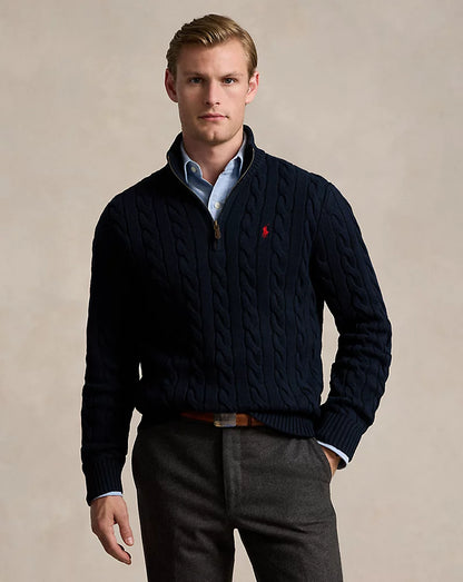 Classic Cotton Quarter Zip Sweater